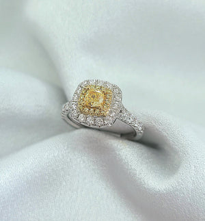 18kt White Gold with Yellow & White Diamond Ring 1.19 ct./tw.