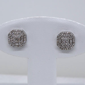 10kt. White Gold Diamond Cluster Stud Earrings