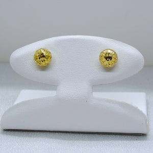 10kt. Yellow Gold Diamond Cut Ball Stud Earrings