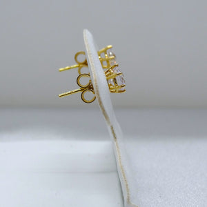 18kt. Yellow Gold Cubic Zirconia 6 Prong Stud Earrings