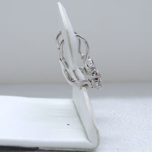 18kt. White Gold Cubic Zirconia and Synthetic Sapphire Lever Back Earrings