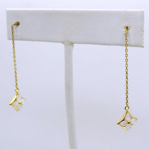 10kt. Yellow Gold Dangle Threaded Louis Vuitton Earrings