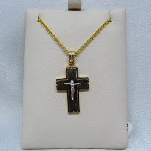 14kt. Yellow and White Gold Crucifix Pendant
