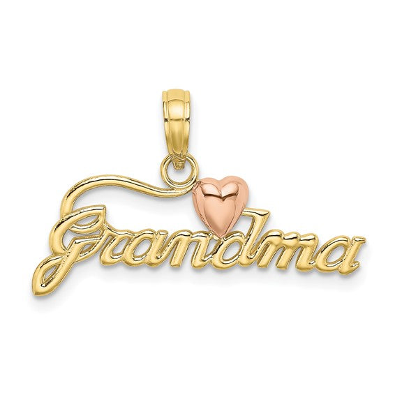 10kt Two-tone GRANDMA with Heart Charm