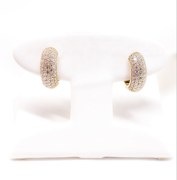 18kt. Cubic Zirconia Pave Hoop Earrings