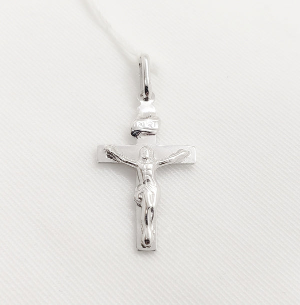 10kt. White Gold Small Crucifix
