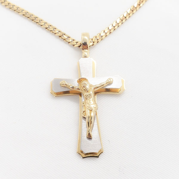 10kt. Two Tone Large Crucifix