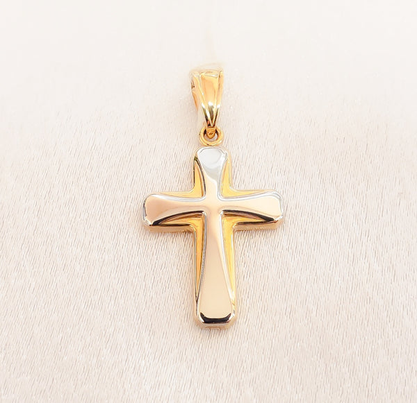 14kt. Two Tone High Polished Cross