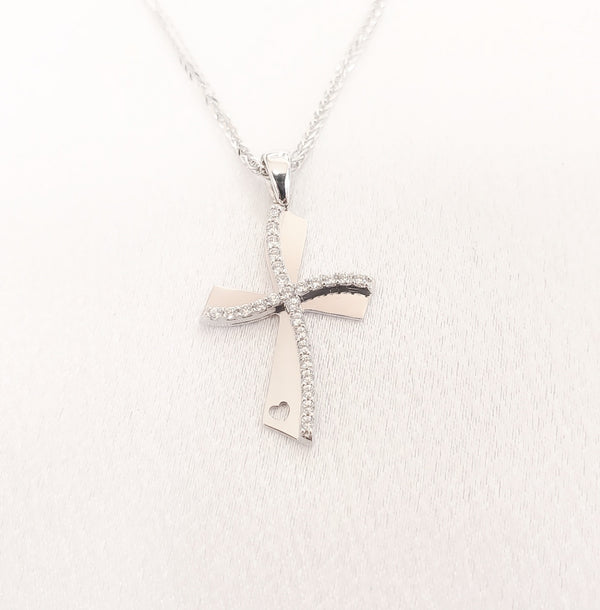 18kt. Cubic Zirconia Modern Cross