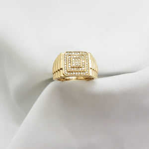 10kt. Yellow Gold Men's Diamond President Inspired Ring