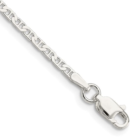 Sterling Silver Flat Anchor Chain Anklet