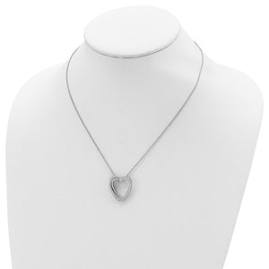 Sterling Silver Cubic Zirconia Heart Ash Holder Necklace