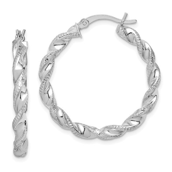 Sterling Silver Twisted Hoop Earrings