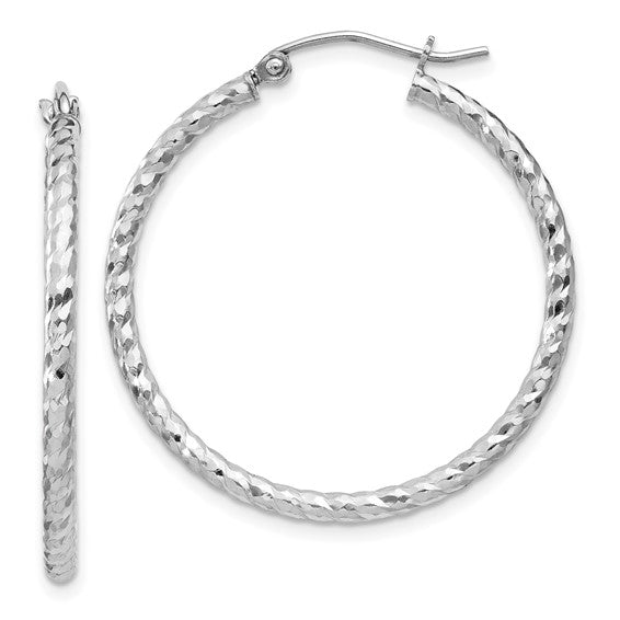 Sterling Silver D/C  Hoop Earrings