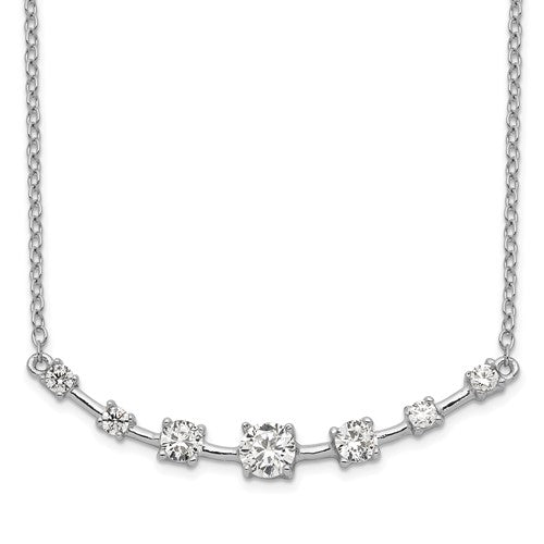 Sterling Silver & Cubic Zirconia Bar Necklace