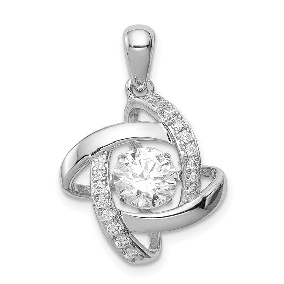 Sterling Silver Vibrant Swarovski Zirconia and Cubic Zirconia Pendant