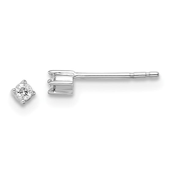 Sterling Silver & Solo Diamond Post Earrings