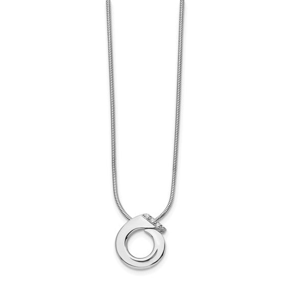 Sterling Silver & Diamond Slide Pendant Necklace