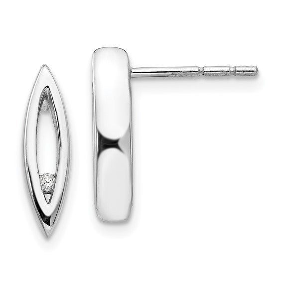 Sterling Silver & Diamond Post Earrings