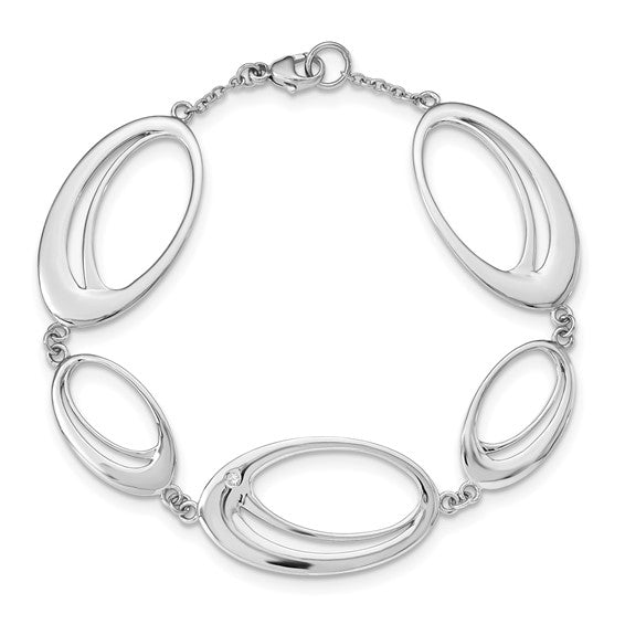 Sterling Silver & Diamond Bracelet