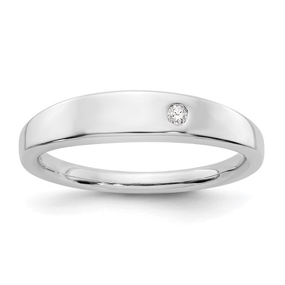 Sterling Silver and Diamond Ring