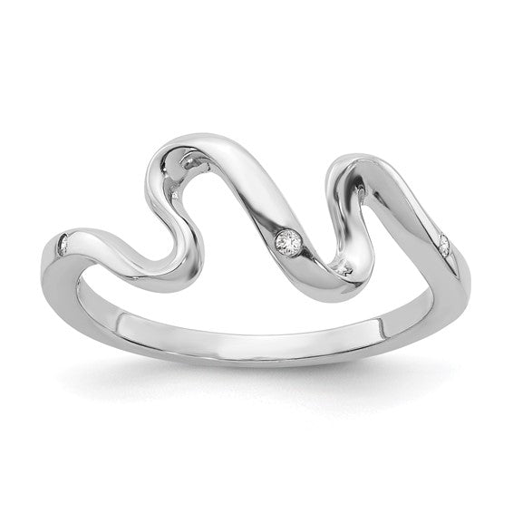 Sterling Silver and Diamond Ring