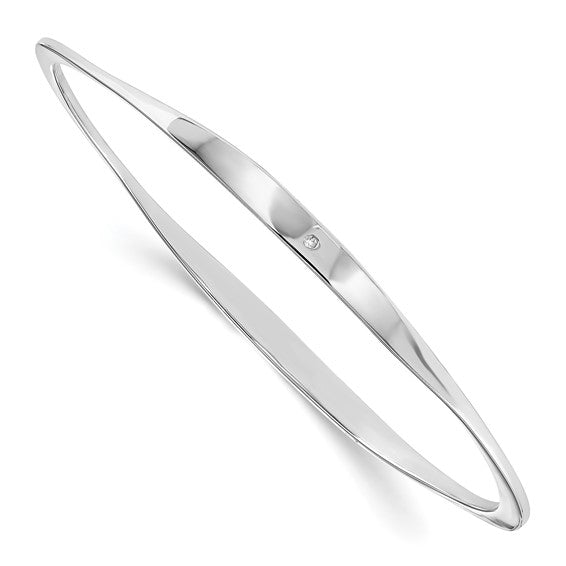 Sterling Silver and Diamond Bangle