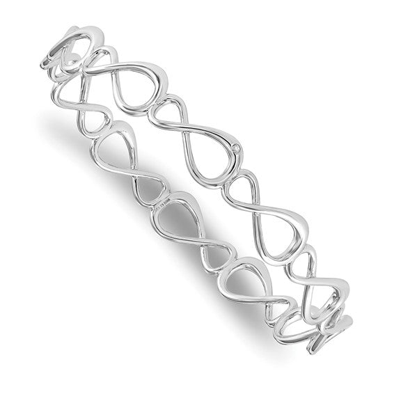 Sterling Silver and Diamond Infinity Symbol Bangle