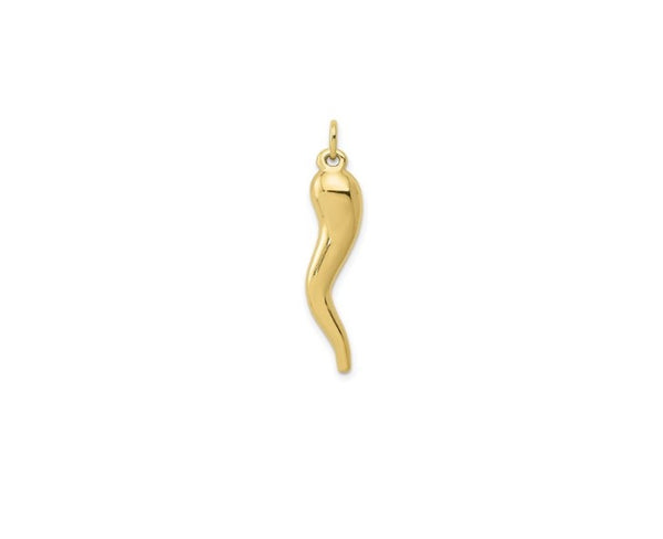 18kt. Italy Horn Pendant / Charm (Small)