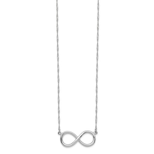 14K White Polished Infinity Necklace